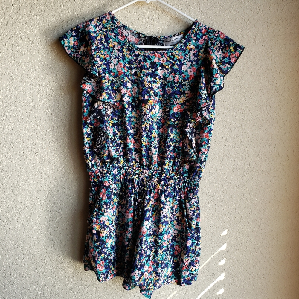 Ravi Famous Floral Ruffle Romper